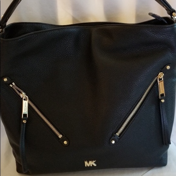 michael michael kors evie large pebbled leather shoulder bag